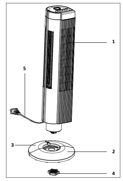 INVENTUM VTO752W Tower fan with remote control - transport