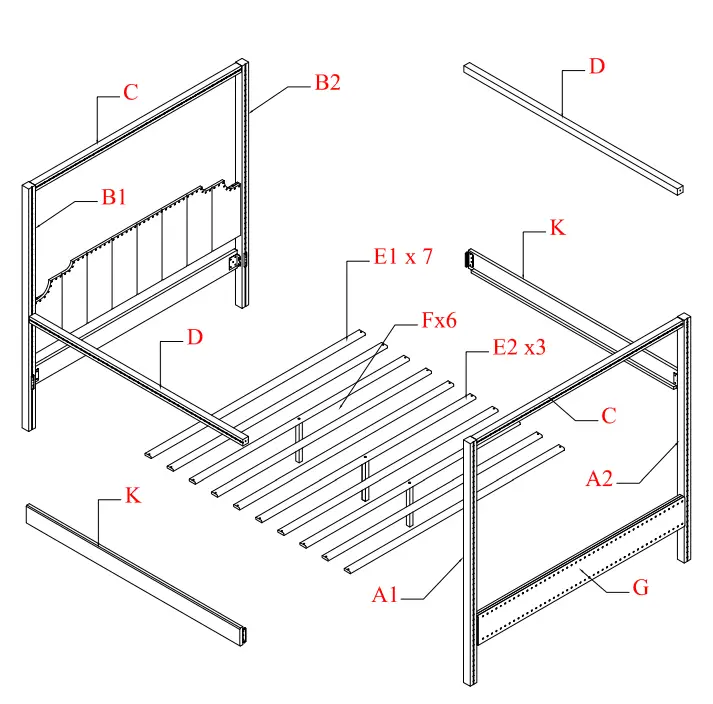 THE HOME DEPOT AD000080 Wood Frame Queen Size Upholstered Canopy Bed - Figure