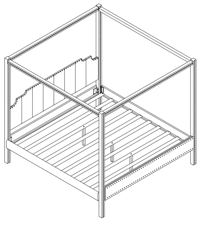 THE HOME DEPOT AD000080 Wood Frame Queen Size Upholstered Canopy Bed - Figure12