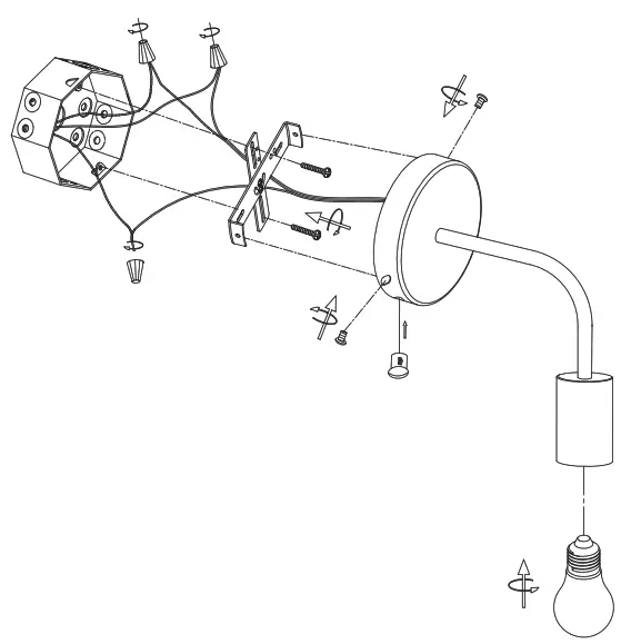 globe 52103 Electric Holden 1-Light Matte Black Plug-In or Hardwire Wall Sconce - fig6