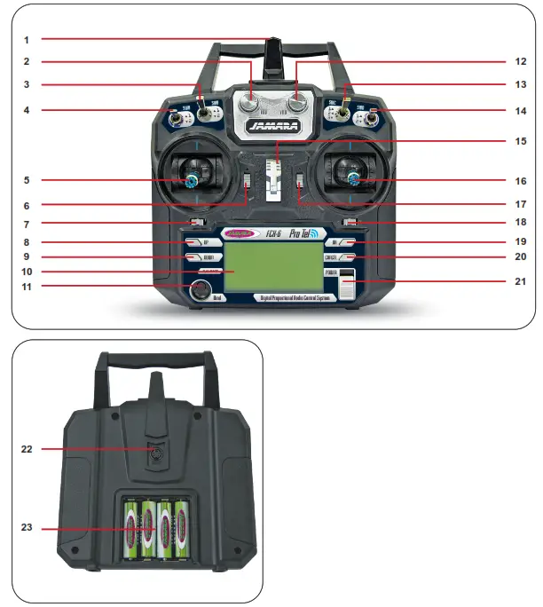 JAMARA FCX6 Tel Thredtle left Transmitter - 10