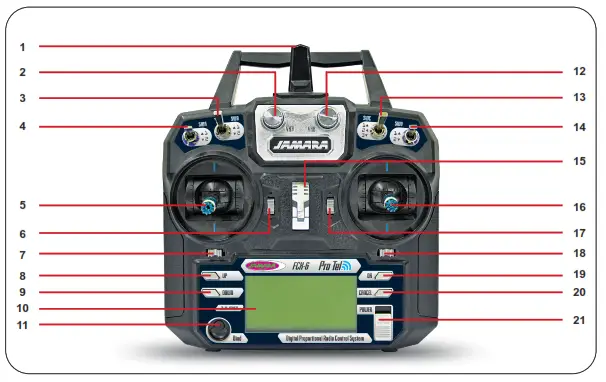 JAMARA FCX6 Tel Thredtle left Transmitter - 11