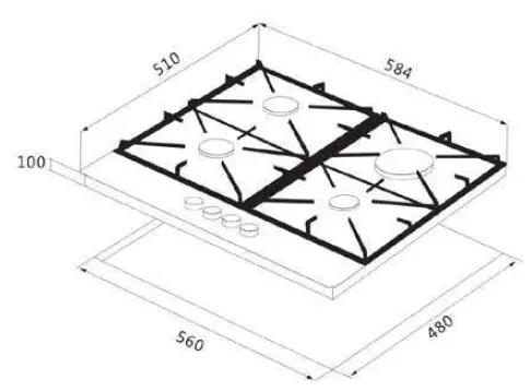 DRIJA Toscana 60 GAS Built In Stove-2