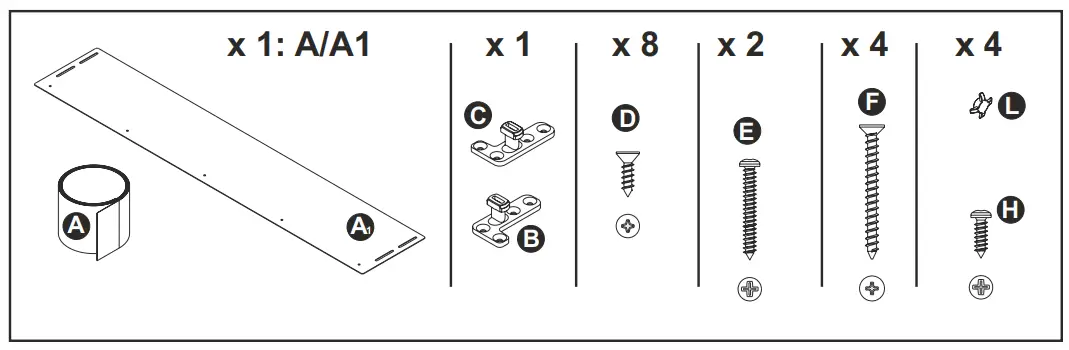 smeg DI323BL Built-In Fully Integrated Dishwasher Instruction Manual DI323BL Built-In Fully Integrated Dishwasher Package content