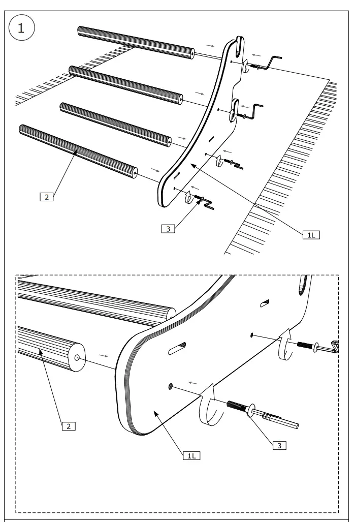 BenchK PB204 Wall Bar with Adjustable Pull Up Bar I - Fig4