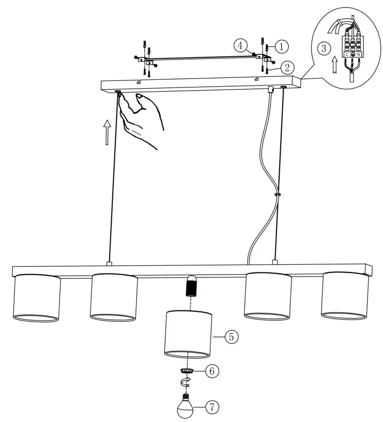 ALDI MAL 4029 054 Brilo Pendant Light-