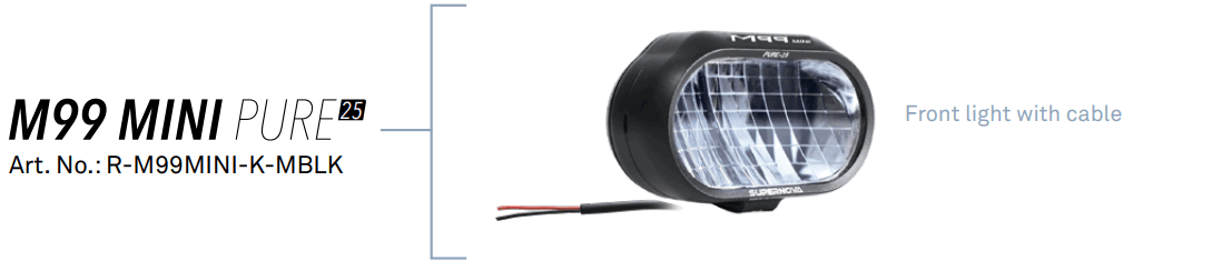 SUPERNOVA SNL398416 M99 Mini PRO MonkeyLink Electric Bike Front Light - Front light with cable