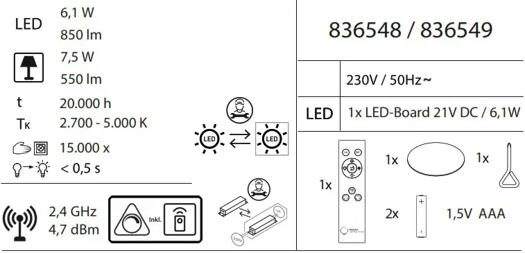 Paul Neuhaus 836548 836549 Pure Mira - overview 1