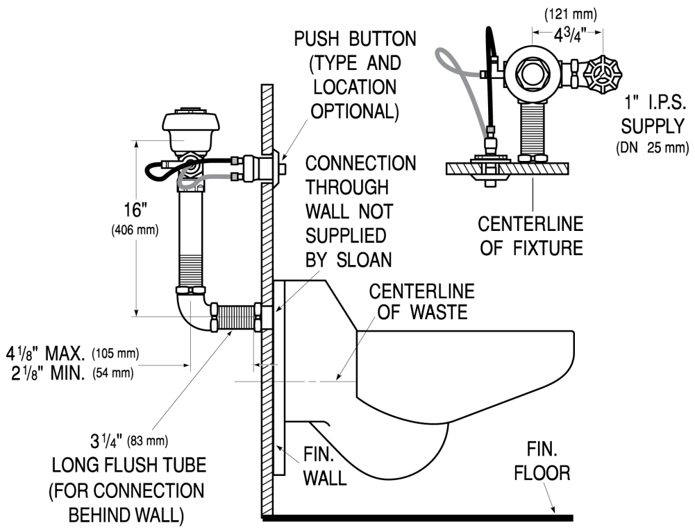 SLOAN 3918107 Hydraulic Prison Flushometer - FIGURE