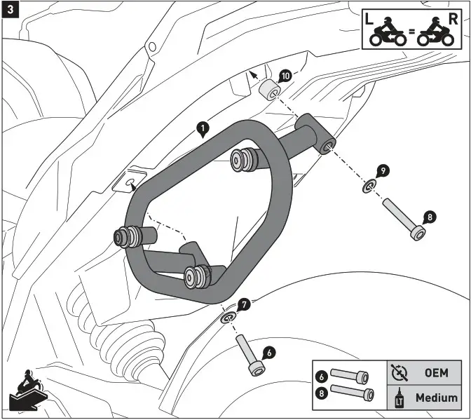 SW MOTECH BC SYS 07 945 31000B SLC Side Carrier - mounting 3