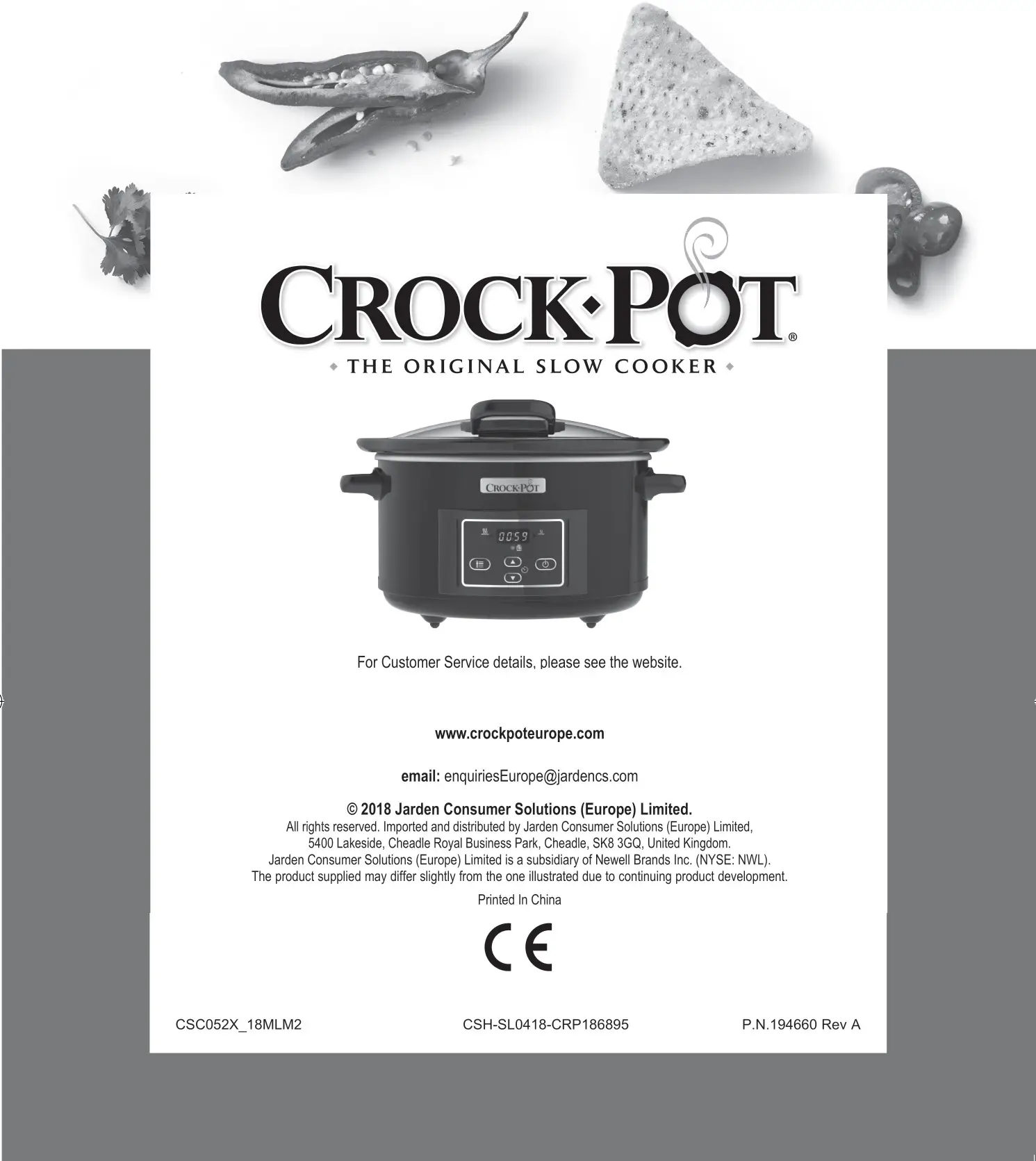 CROCK POT CSC052X 4.7L Digital Slow Cooker - Contact details