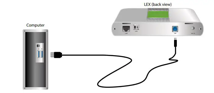 Icron USB 3-2-1 Raven™ 3124 User Guide - Connect the LEX to the computer’s USB 3 port using the included USB cable