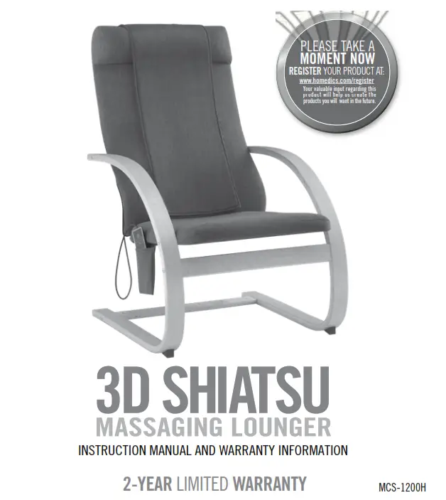 Homedics MCS-1200H 3D Shiatsu Massaging Lounger - 3D shiatsu