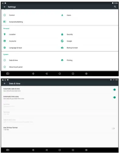 KRAMER KT-107 Wall Table Mount Touch Panel - To modify date and time settings