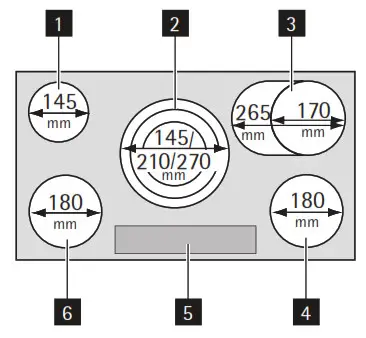 AEG HK955070FB 36 Inch Induction Cooktop- Cooking surface layout
