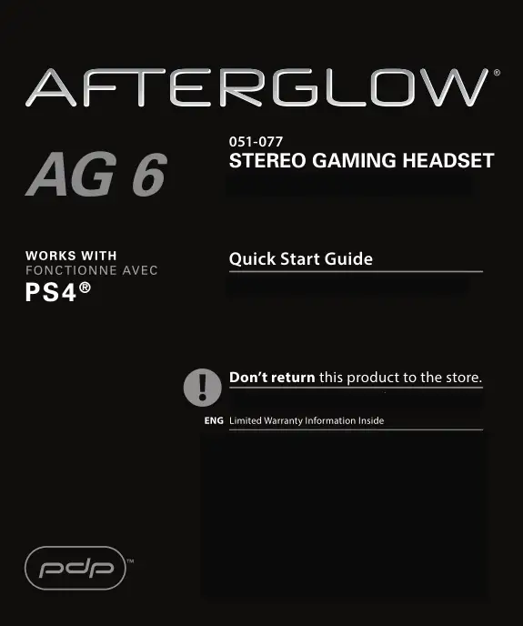 AFTERGLOW Stereo Gaming Headset User Manual