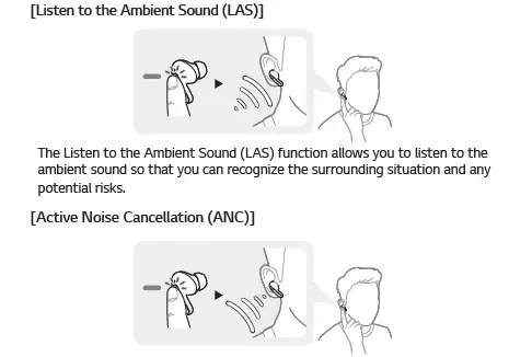 LG TONE-UFP9 Tone Free Wireless Bluetooth Noise-Cancelling Earbuds Owner's 9