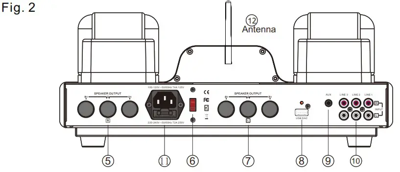 dared I 30BT Stereo Integrated Tube Amplifier - Front Panel and Controls 2