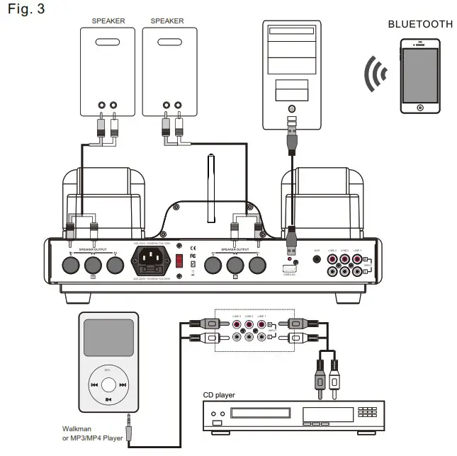 dared I 30BT Stereo Integrated Tube Amplifier - Front Panel and Controls 3