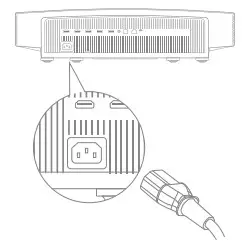 XGIMI Aura 4K UHD Ultra Short Throw Laser Projector - powering the device