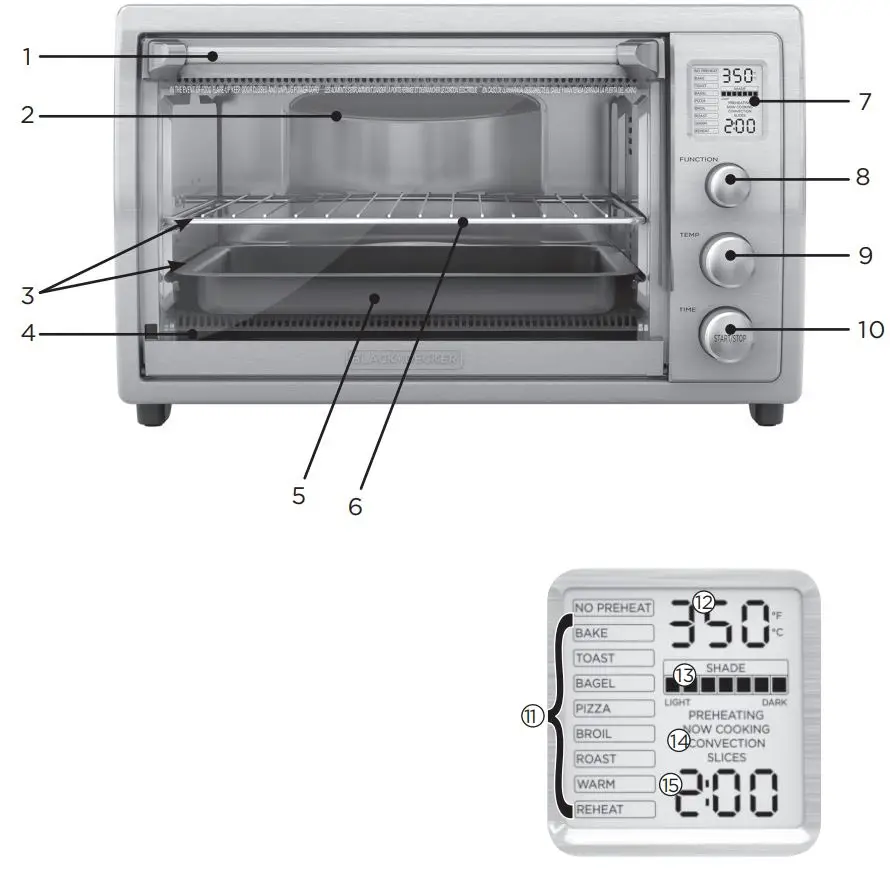 BLACK DECKER Digital Countertop Oven User Manual - Overview