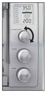 BLACK DECKER Digital Countertop Oven User Manual - Select a function with the Function Knob
