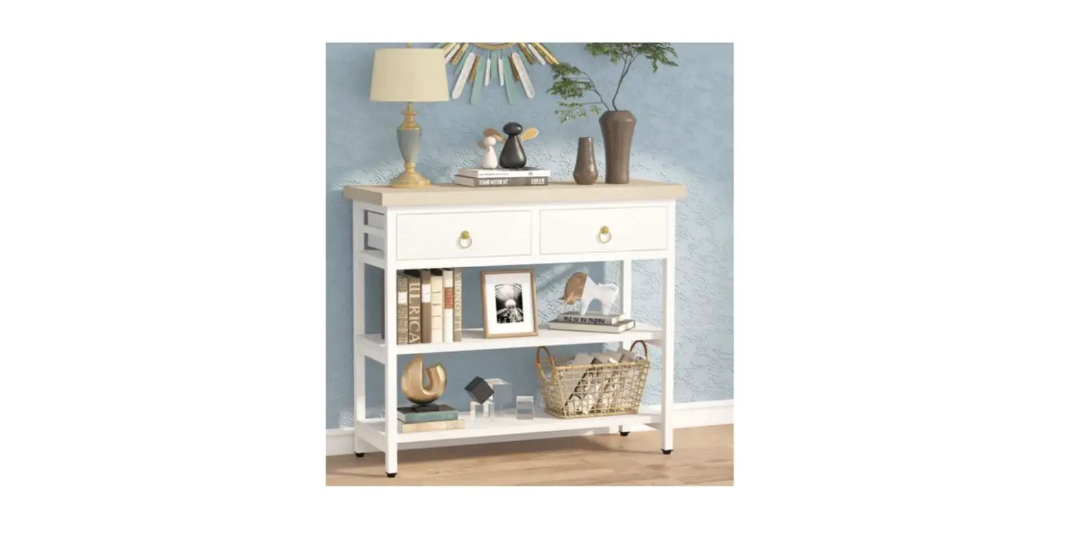 Tribesigns Hoga-hq0019 Console Table Drawers Instructions