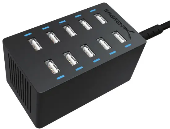 SABRENT AX TPCS 60W 10 Port USB Fast Charger - cover