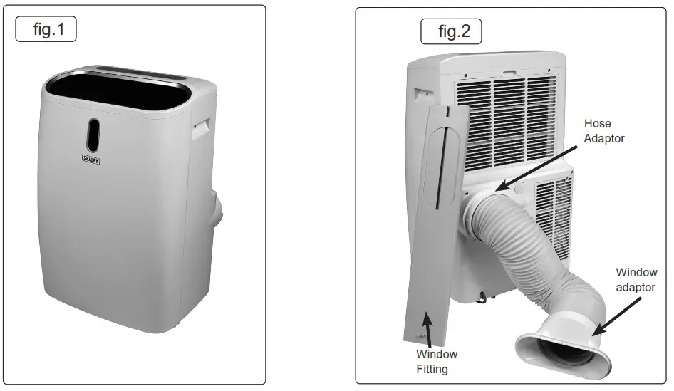 SEALEY SAC12000.V4 Portable Air Conditioner Dehumidifier Air Cooler Heater - fig 1