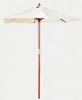 VonHaus 2522061 2M Ivory Wooden Garden Parasol-fig1