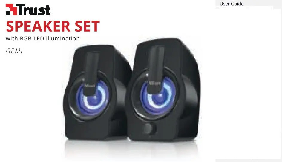 Trust Speaker Set with RGB LED Illumination User Guide