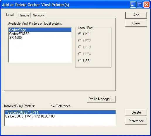 Omega 7.0 Software for the Gerber Printing System - Figure 1