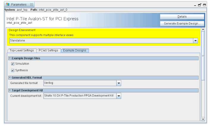 intel FPGA P-Tile Avalon Streaming IP for PCI Express Design Example - 12