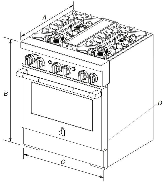 JENNAIR JDRP430HL RISE 30 Inch Stainless Steel Pro Style Dual Fuel Range - Figure 2