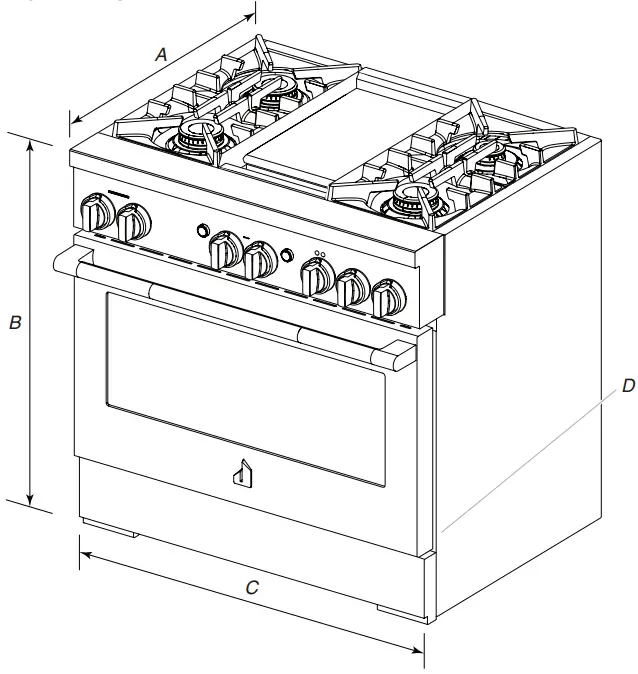 JENNAIR JDRP430HL RISE 30 Inch Stainless Steel Pro Style Dual Fuel Range - Figure 3