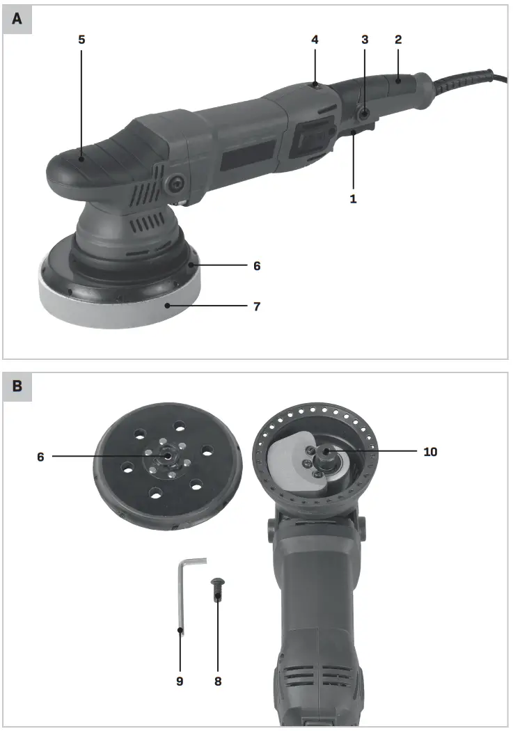 VONROC PM501AC Dual Action Polisher - 1