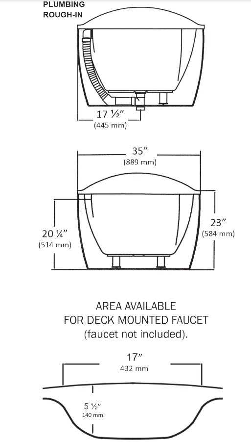 MANSFIELD 5746550003 Whitley Freestanding Baths 35-in W x 70-in L White - Figure 2