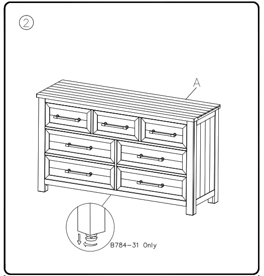 benchcraft B784-31 Brewgan 7 Drawer Dresser - 3
