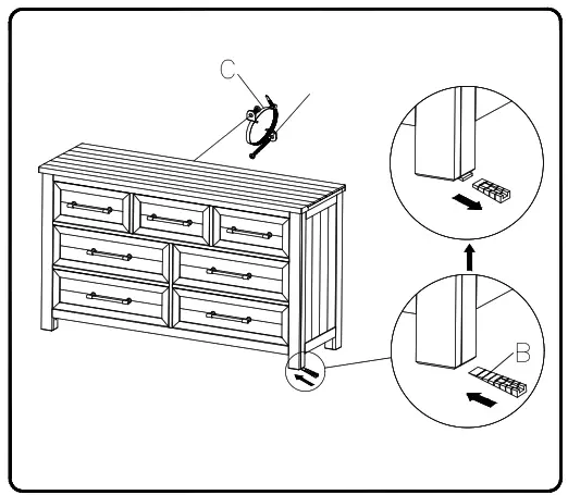 benchcraft B784-31 Brewgan 7 Drawer Dresser - 4