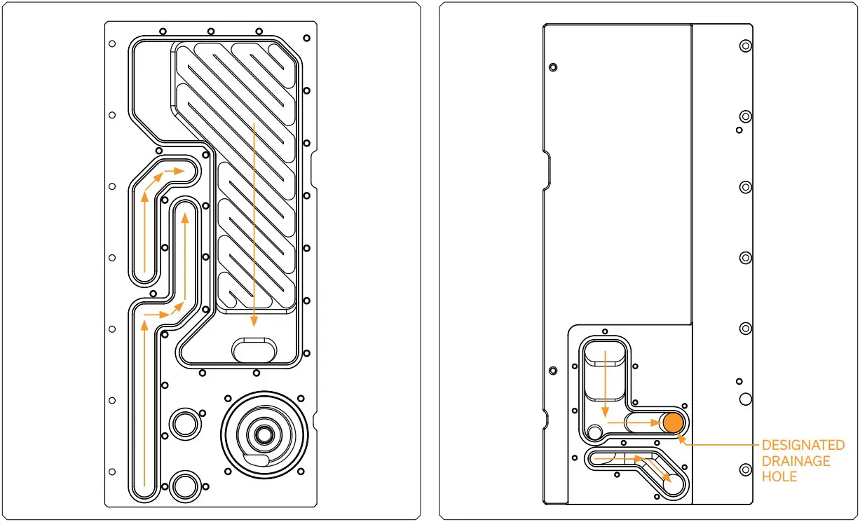 EKWB EK Quantum Reflection2 Torrent DDC 42 PWM D RGB Plexi - FLOW DIAGRAM
