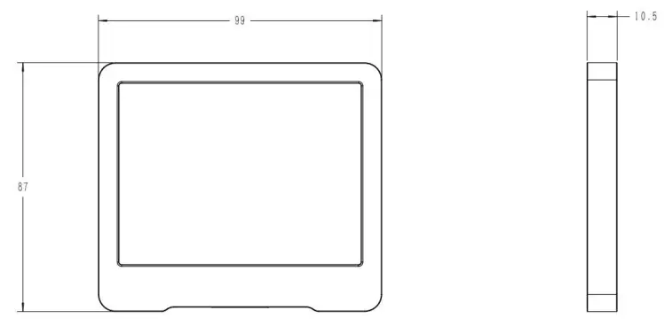 Milesight DS3604 IoT E ink Display Featuring LoRaWAN-Dimensions
