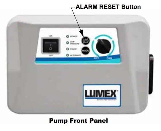 LUMEX LS200 Alternating Pressure Low Air Loss Mattress System - alarm