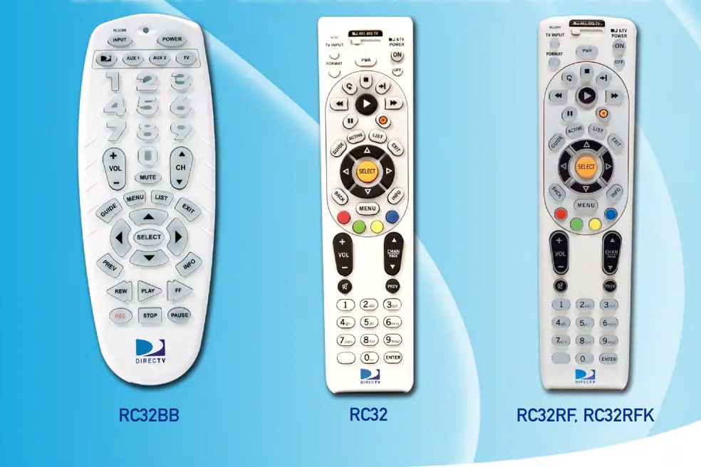 Directv Rc32bb, Rc32, Rc32rf, Rc32rfk Universal Remote Controls Manual