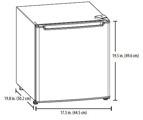 INSIGNIA Compact Refrigerator NS-CF12V17BK1 User Guide - Dimensions