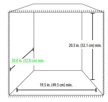 INSIGNIA Compact Refrigerator NS-CF12V17BK1 User Guide - Minimum space requirements