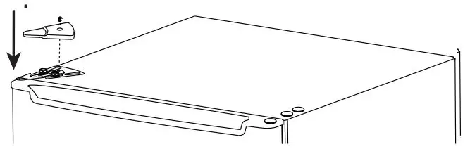 INSIGNIA Compact Refrigerator NS-CF12V17BK1 User Guide - Place the hinge cover over the upper hinge