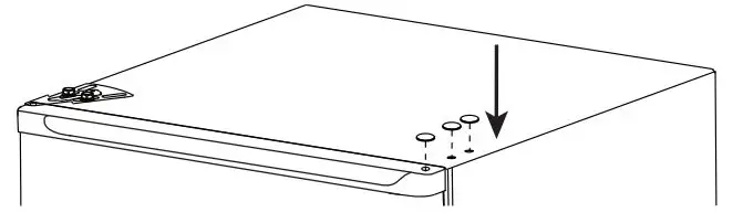 INSIGNIA Compact Refrigerator NS-CF12V17BK1 User Guide - Place the hole covers over the hinge openings on the other side of the door