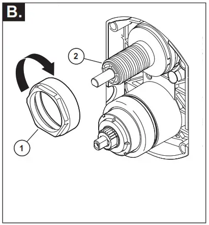 DELTA T27T967 MultiChoice Valve Trim with Diverter- Diverter Cartridge Installation B