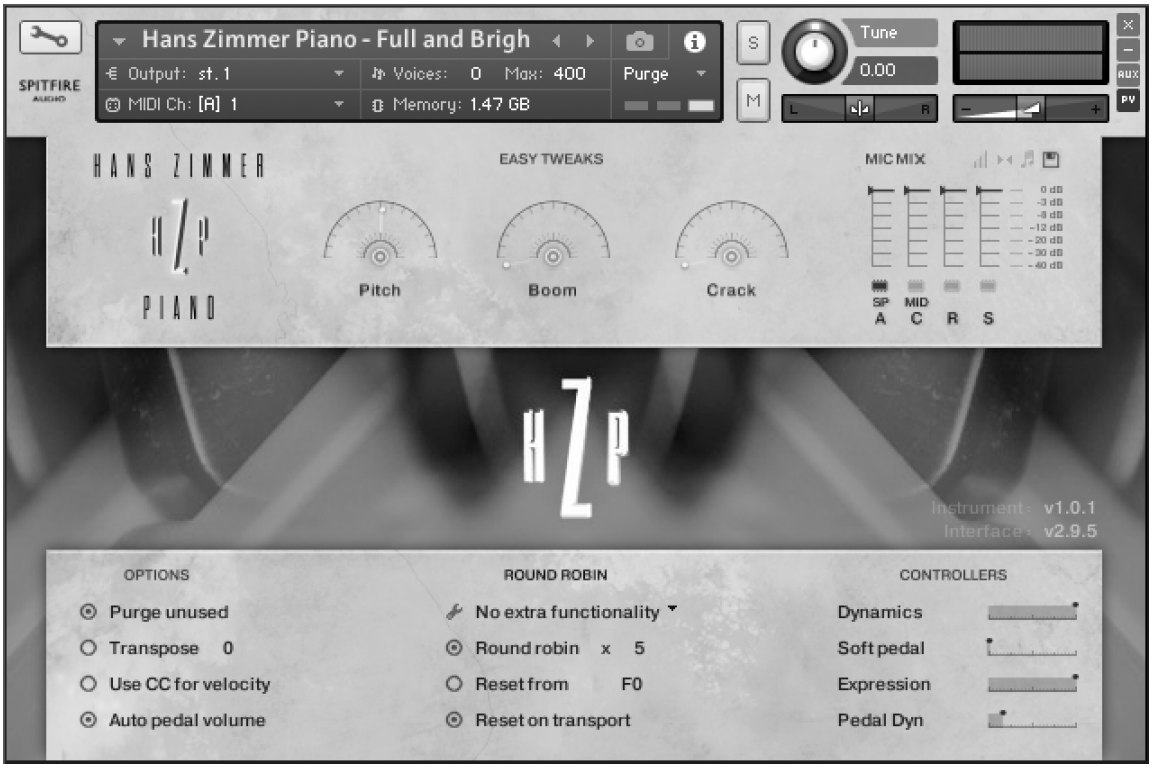 SPITFIRE AUDIO HZP Hans Zimmer Piano-LOOK