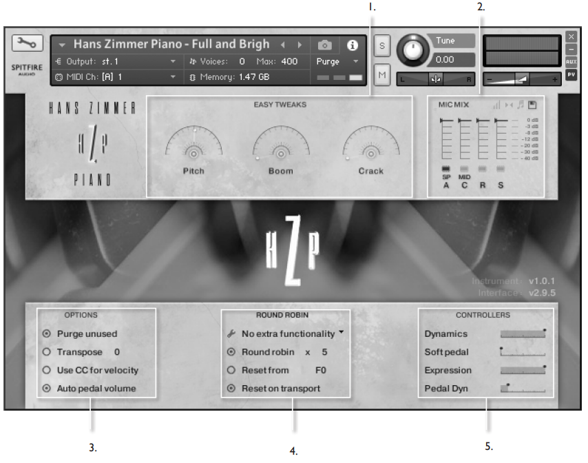 SPITFIRE AUDIO HZP Hans Zimmer Piano-PANEL